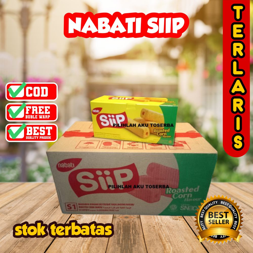 Jual WAFER NABATI SIIP 1 DUS 12 BOX JAGUNG BAKAR COKELAT KEJU MOMOGI