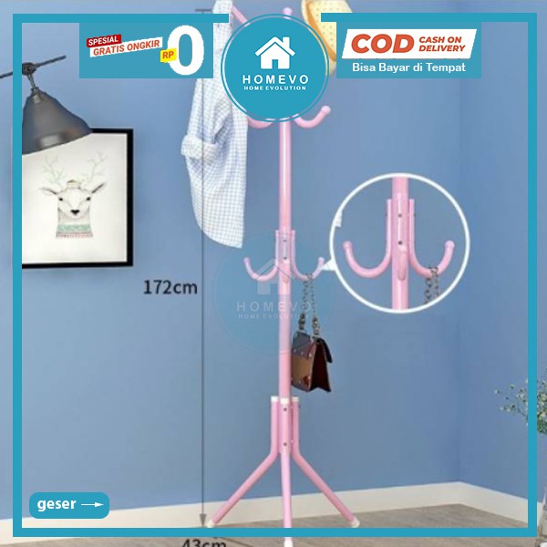 Jual Standing Hanger Besi Rak Gantung Tas Topi Jaket Stand Hanger