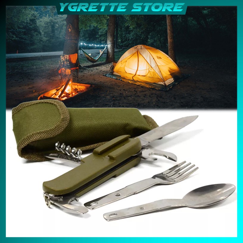 Jual Ygrette Edcgear Sendok Garpu Pisau Lipat Spoon Fork Knife