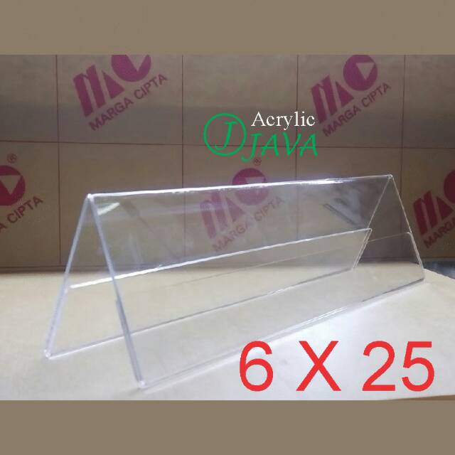 Jual DESK NAME ACRYLIC NAME PLATE PAPAN NAMA AKRILIK MEJA 6 X 25 2