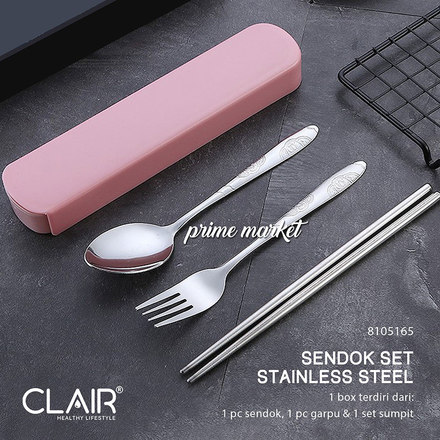 Jual Clair Sendok Garpu Sumpit Set Stainless Steel In