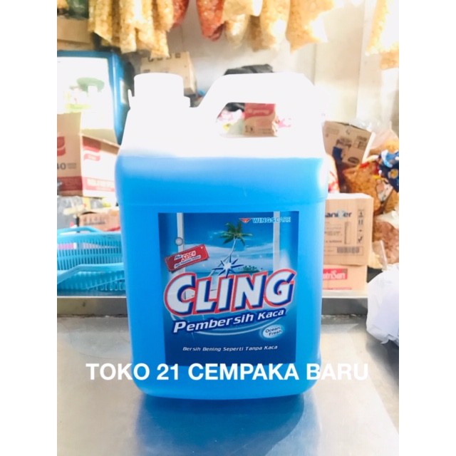 Jual Cling Pembersih Kaca Ocean Fresh Jerigen Liter Cling Liter