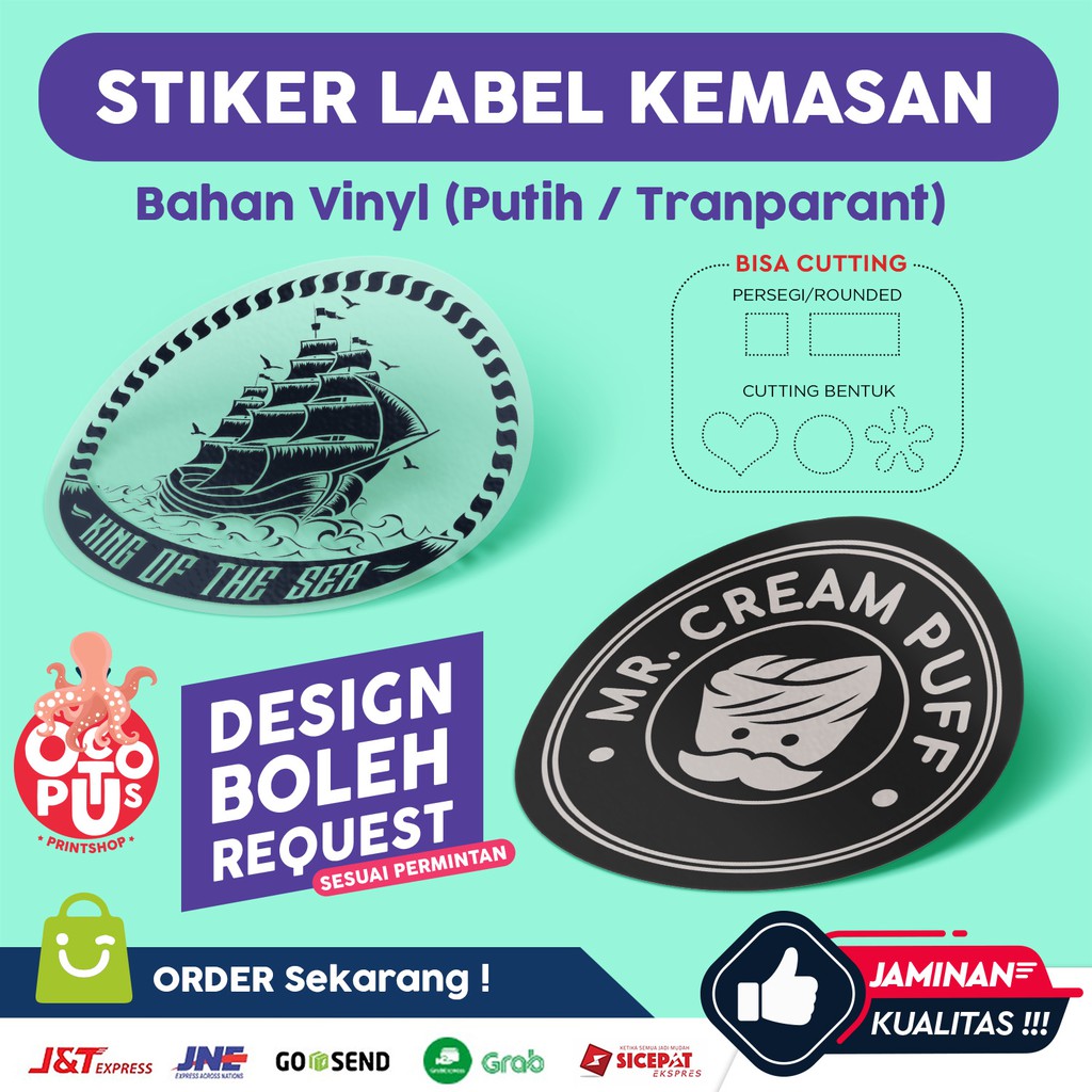 Jual STIKER LABEL KEMASAN CETAK CUTTING POLA BAHAN VINYL SUSU