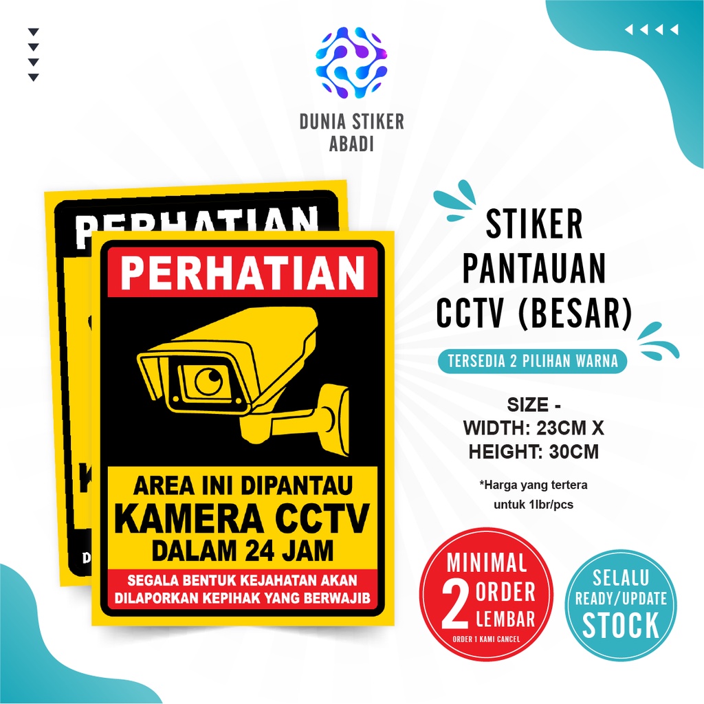 Jual Stiker Pantauan Cctv Jam Square Besar Min Order Lbr