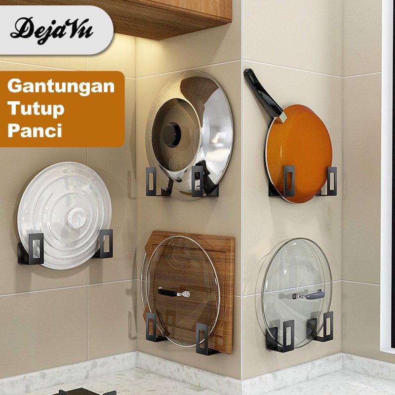 Jual Dejavu Gantungan Holder Tutup Panci Dinding Tempel Stainless Steel