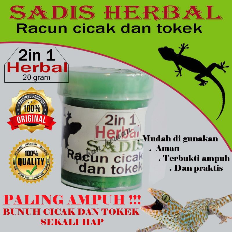 Jual Torres SADIS HERBAL RACUN CICAK DAN KECOA DAN TOKEK 20gr