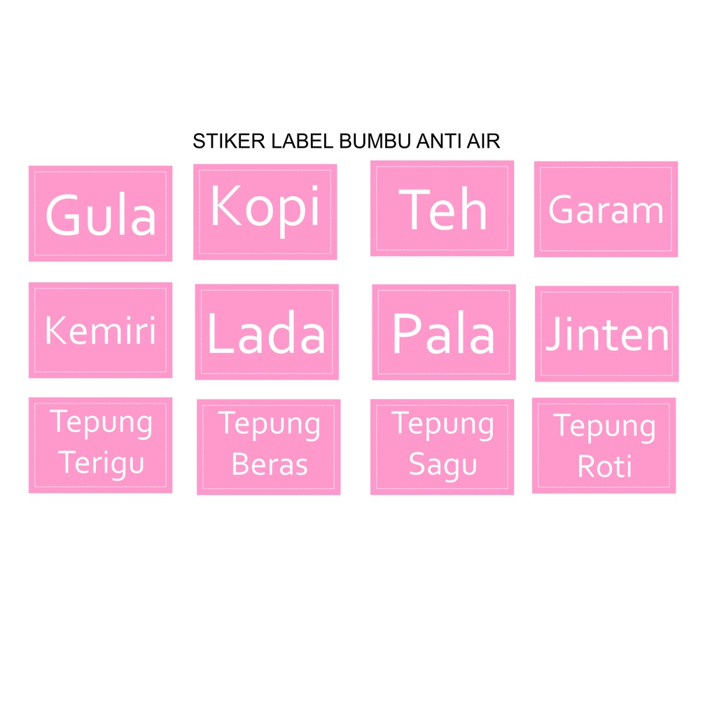 Jual Stiker Label Bumbu Dapur Anti Air Shopee Indonesia