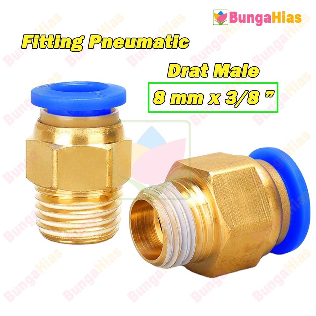 Jual Fitting Pneumatic Lurus Male Mm X Drat Luar Slip Lock Selang