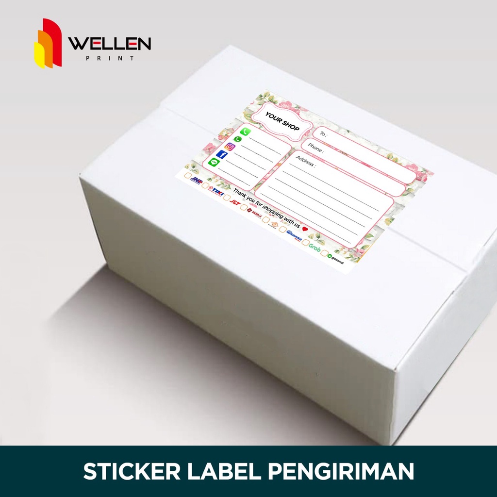 Jual Wellen Print Cetak Sticker Stiker Label Pengiriman Olshop