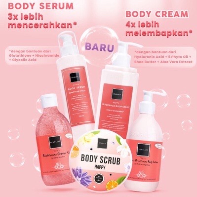 Jual Scarlett Whitening Happy Series Body Serum Happy Body Cream