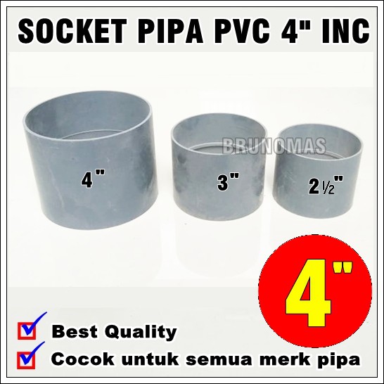 Jual Sock Sambungan Pipa Pvc Ukuran 4 Inch Socket Paralon 4 Dim