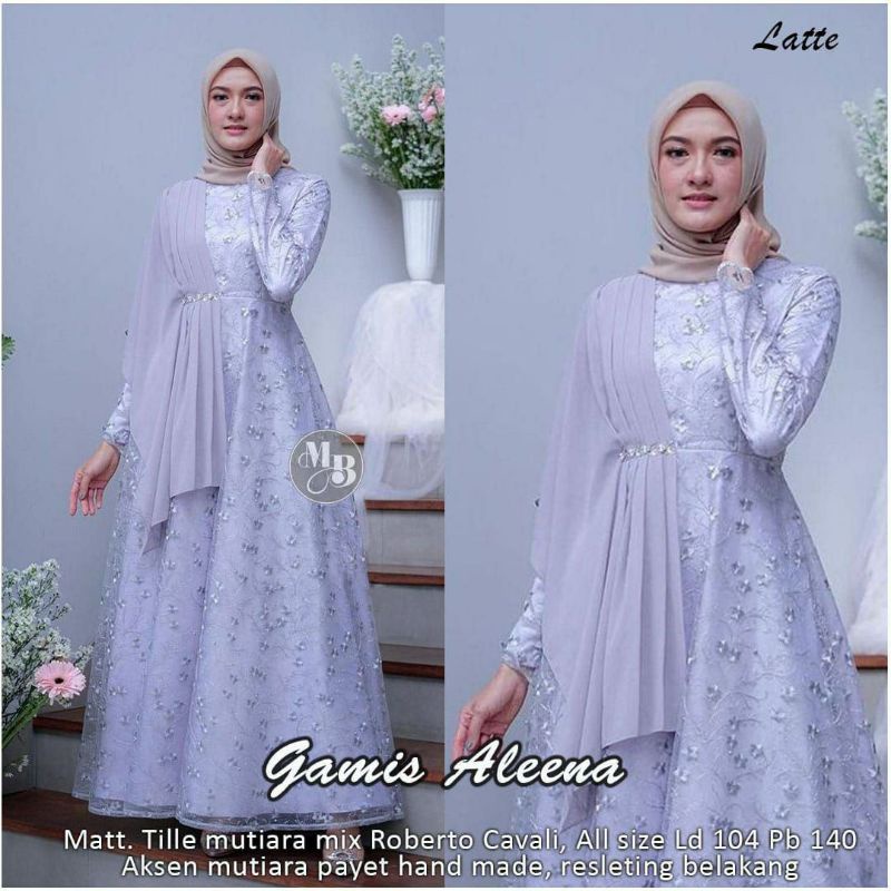 Jual COD Aldine Baju Gamis Brukat Tile Remaja Dewasa Seragam Pesta