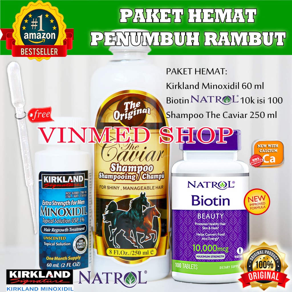 Jual Kirkland Minoxidil Dan Biotin Natrol K Isi Dan Shampo Kuda