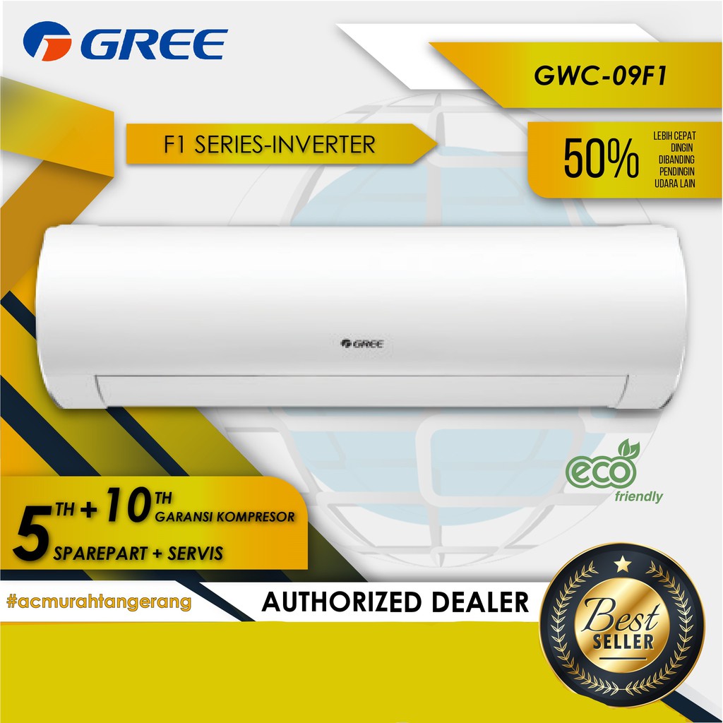 Jual AC GREE 1 PK INVERTER F1 SERIES PEMASANGAN GWC 09 F1 09F1