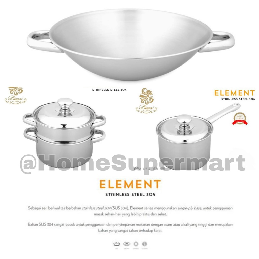 Jual Bima Element Wajan Penggorengan Sauce Pan Saucepot Stainless