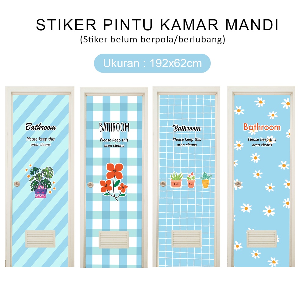 Jual Stiker Wallpaper Pintu Kamar Mandi Toilet Motif Aesthetic