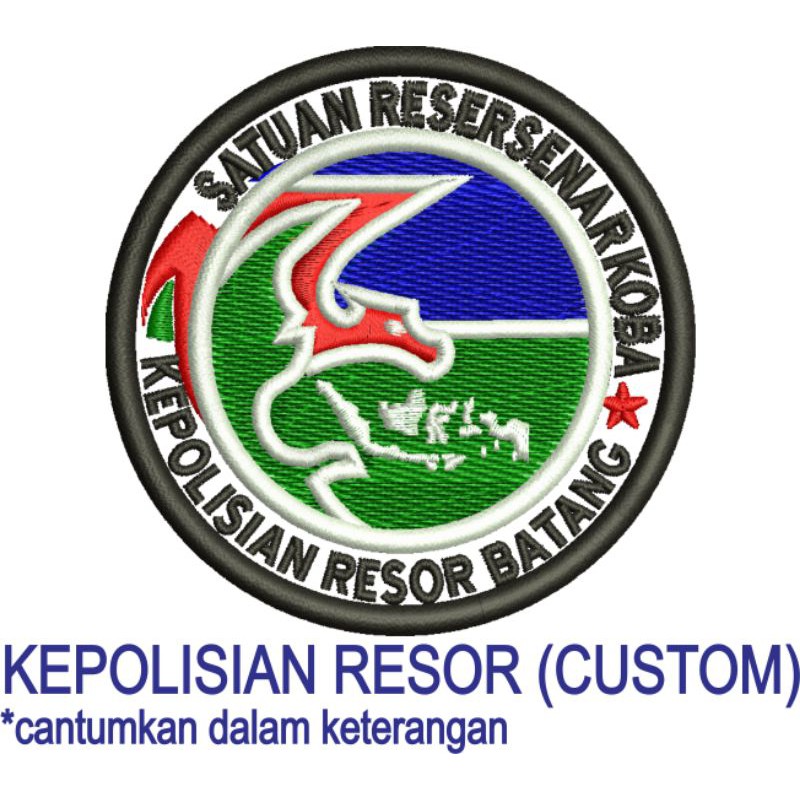 Jual Logo Satuan Reserse Narkoba Kepolisian Resor Bordir Timbul