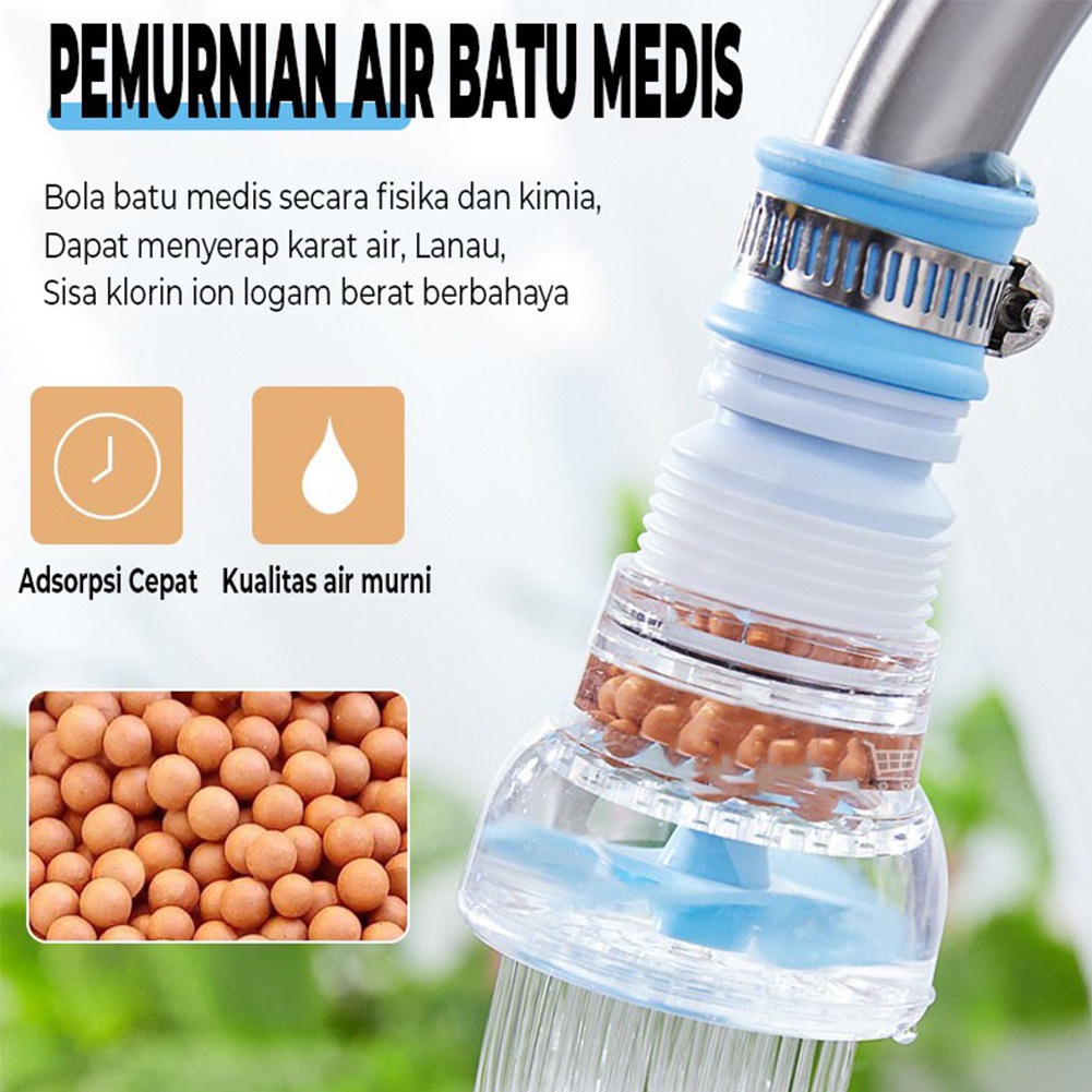 Jual Filter Air Kran Batu Keramik Nano Flexible Klem Anti Splash