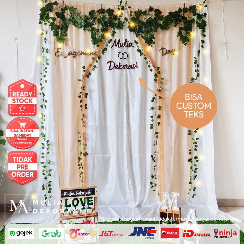 Jual Dekorasi Lamaran Tunangan Backdrop Nikahan Photobooth Diy Akad