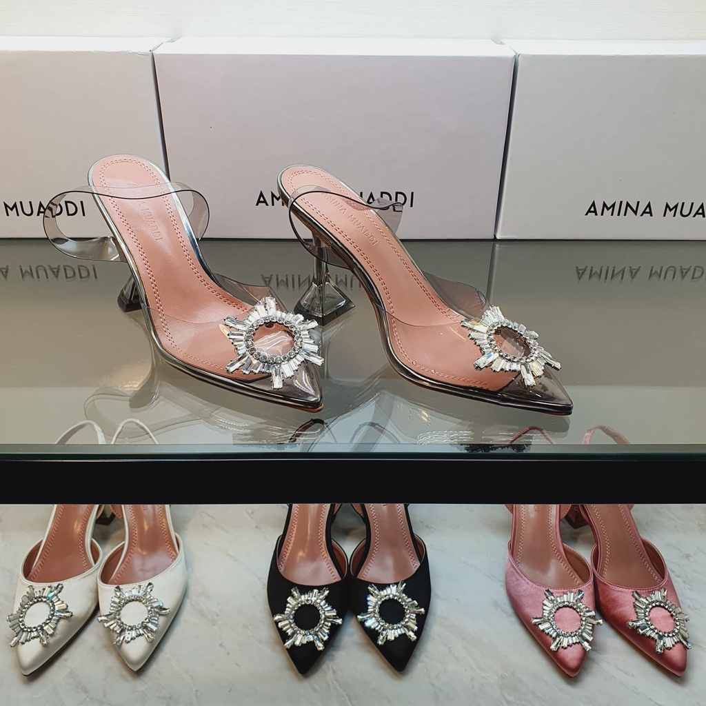 Jual New Amina Muaddi Snr Heels Cm Shopee Indonesia