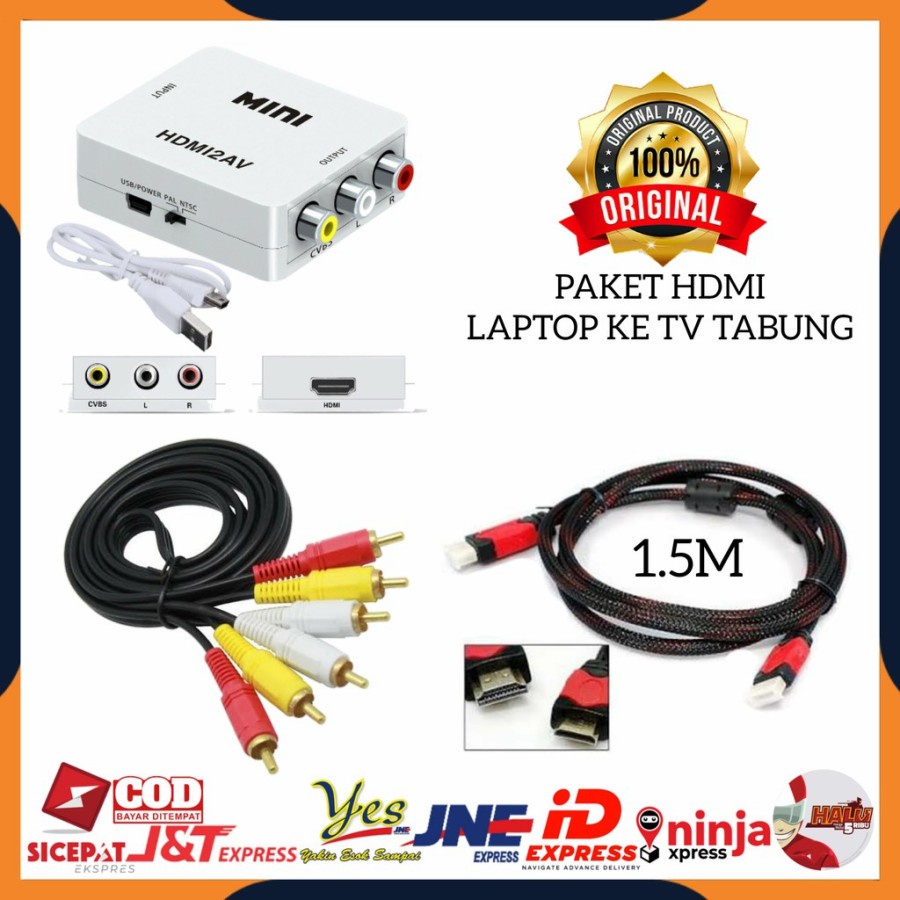 Jual Kabel Hdmi To Rca Laptop Ke Tv Tabung Converter Mini Box Hdmi To