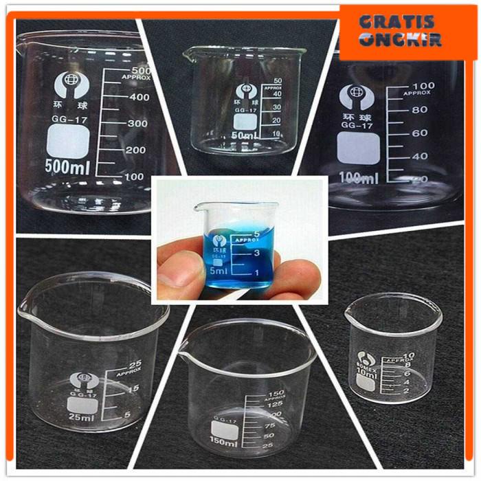 Jual Lab Beaker Glass Measure Drink Laboratorium Lap Lep Gelas Ukur