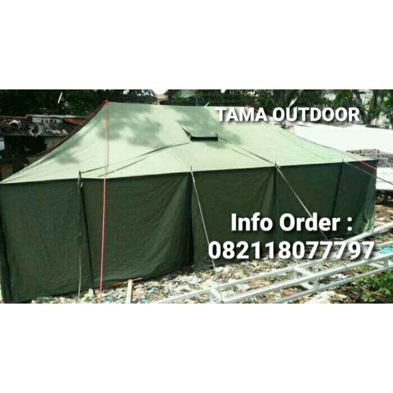 Jual Tenda Komando 4x6 Barak Pramuka Perkemahan Camping 1set Logo