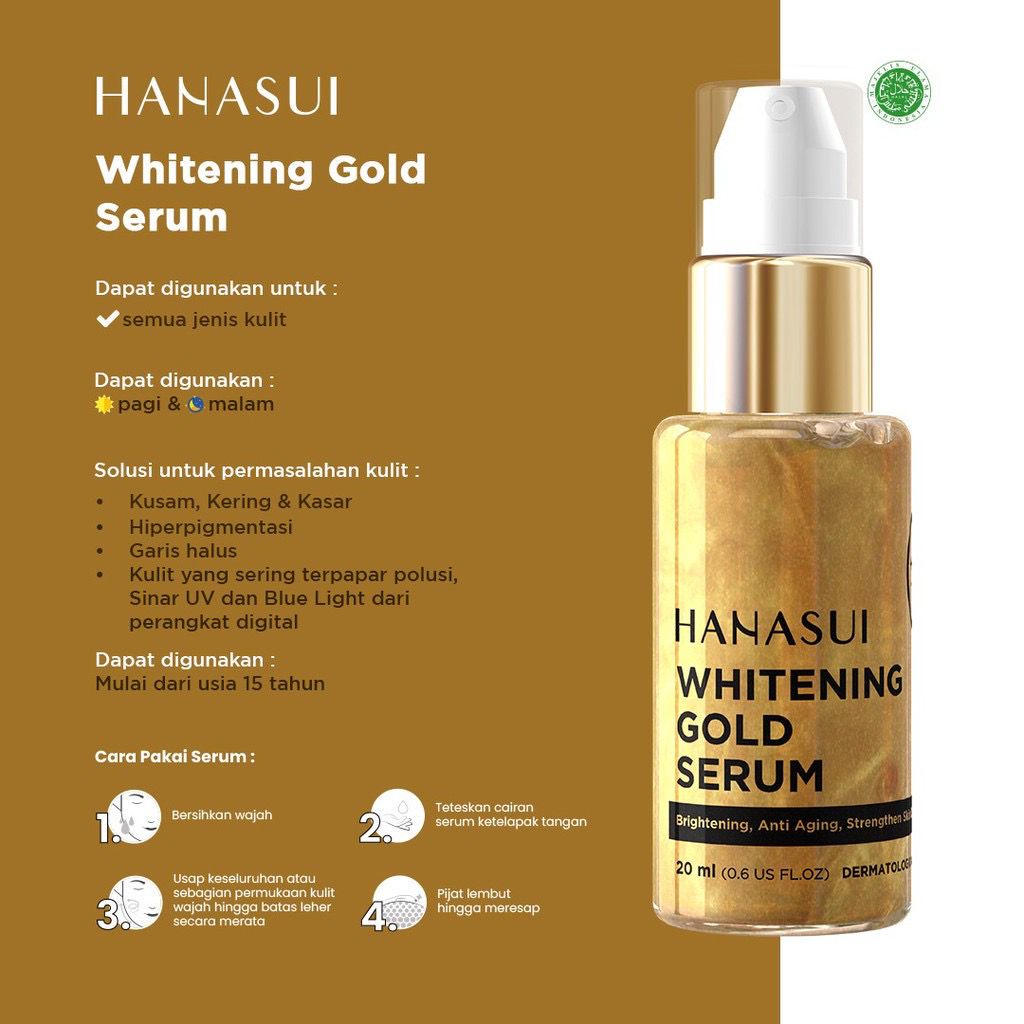 Jual Hanasui Serum Whitening Gold Vit C Collagen Anti Acne Men Bright