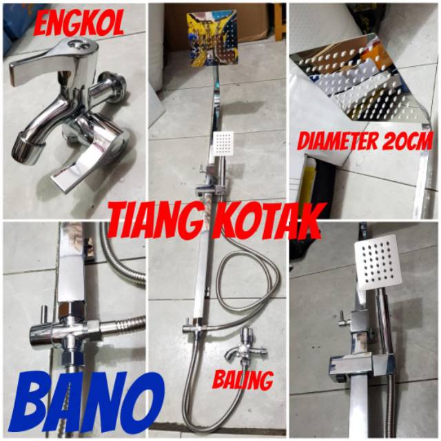 Jual Paket Shower Tiang Set Coulomn Stainless Minimalis Bano Kran