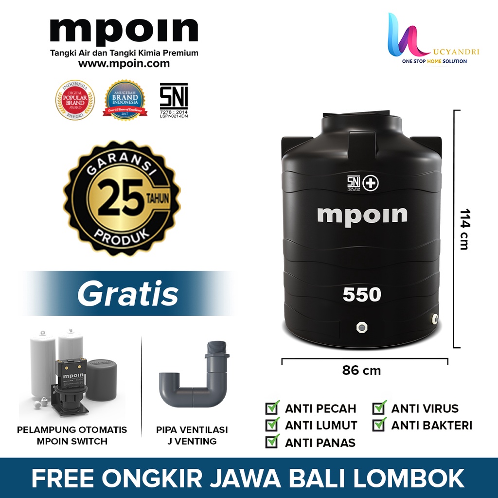 Jual Tangki Air Mpoin Plus Wave Toren Tandon Liter Shopee