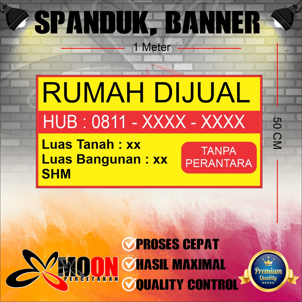 Jual CETAK BANNER SPANDUK PAMPLET RUMAH DIJUAL Shopee Indonesia