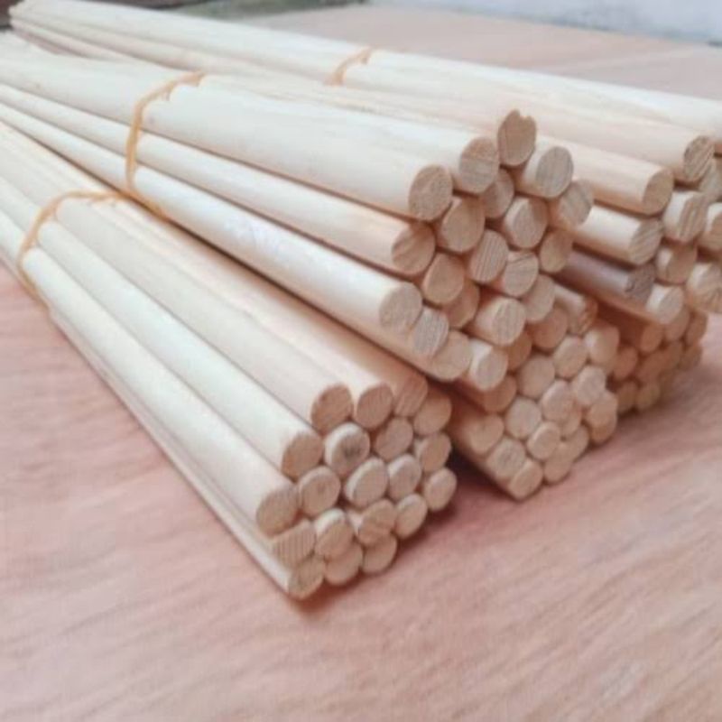 Jual Stik Kayu Bulat Dowel Kayu Jati Belanda Ukuran 8mm X 80cm