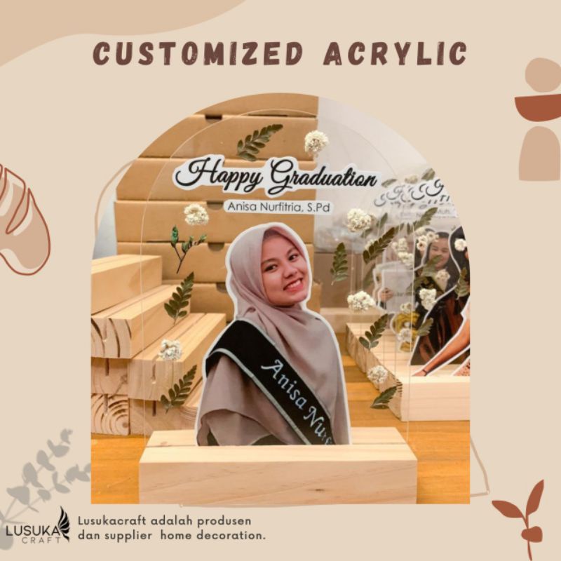 Jual Custom Acrylic Foto Kado Wisuda Kado Ulang Tahun Kado Pernikahan