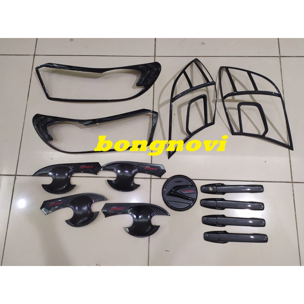 Jual Paket Garnish Outer Handle Tank Cover Carbon All New Brio 2018 Up