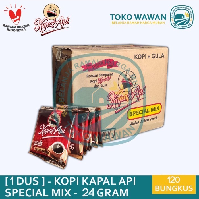 Jual Kopi Kapal Api Special Mix 1 DUS KARTON Isi 12 Renceng 120 Bungkus