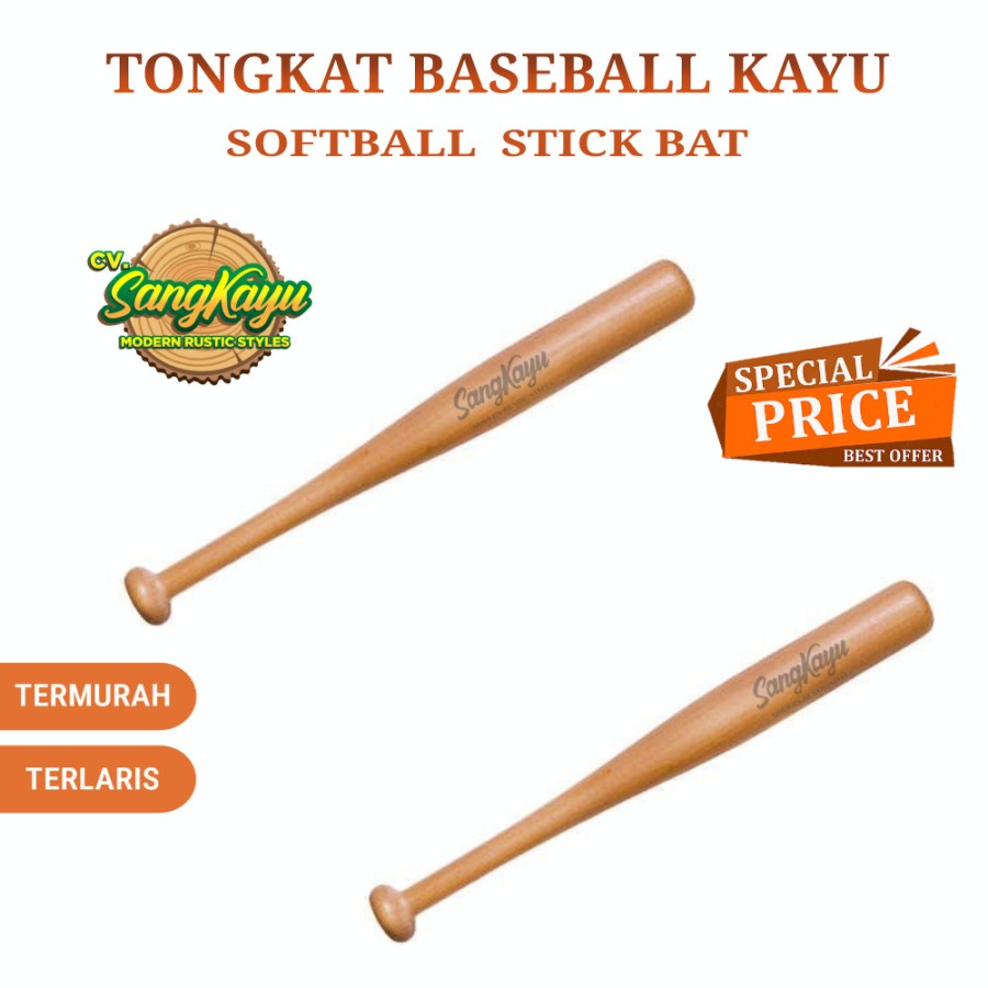 Jual Tongkat Baseball Kayu Solid Stik Bisbol Stick Bat Bisbol Softbal