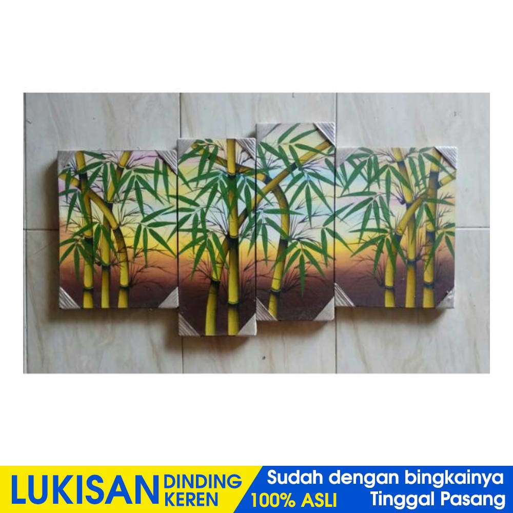 Jual Lukisan Panel Pohon Bambu Coklat In Lukisan Kaligrafi