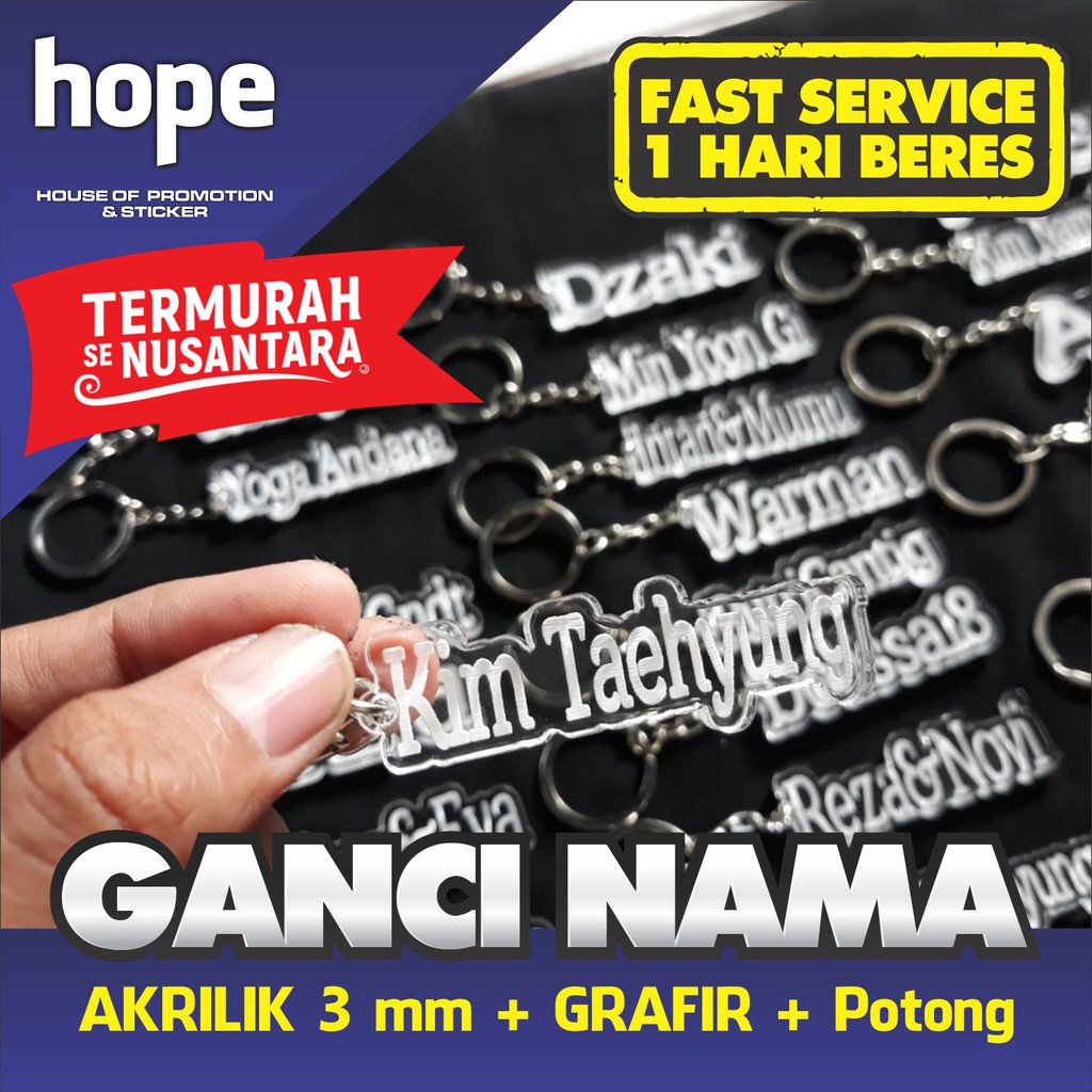 Jual Ganci Nama Gantungan Kunci Akrilik Grafir 3 Mm Shopee Indonesia