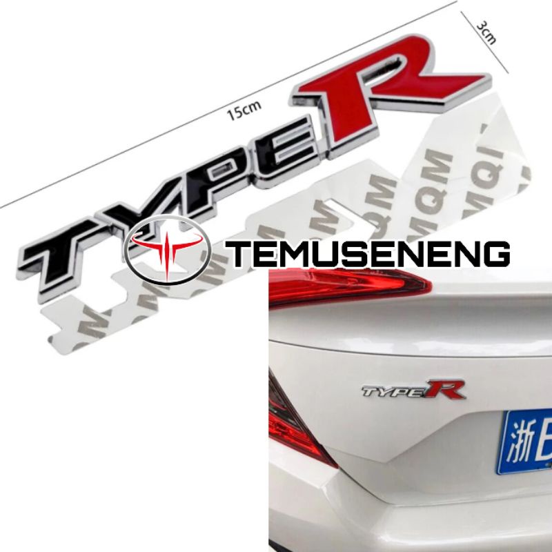 Jual Tulisan Logo Emblem Type R Type R Mobil Honda Civic Tempelan Hitam