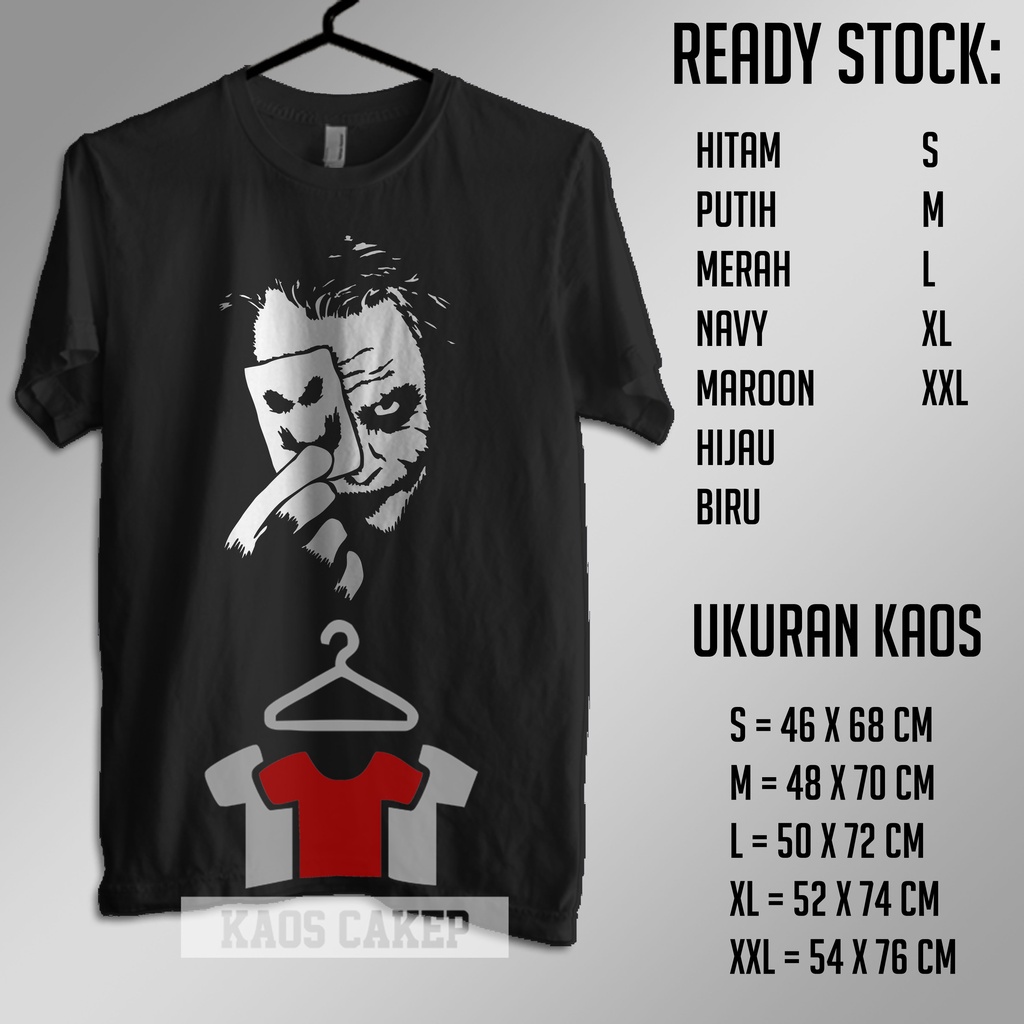 Jual Kaos Baju The Joker Kaos Heath Ledger Shopee Indonesia