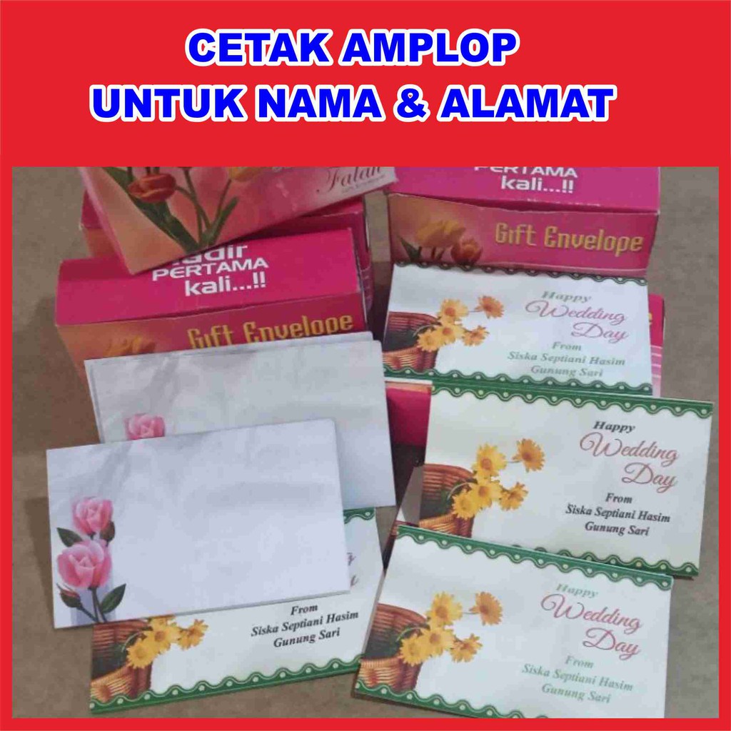 Jual Amplop Kondangan Motif Random Cetak Nama Alamat Custom Shopee