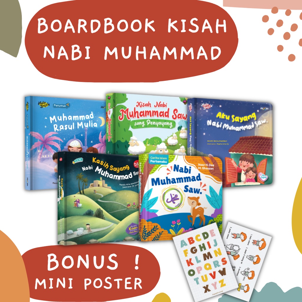 Jual Boardbook Original Mizan Paket Kisah Kasih Sayang Nabi Muhammad