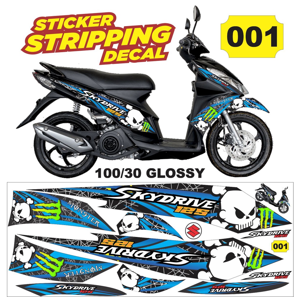 Jual Sticker Decal Striping Suzuki Skydrive Variasi Glossy