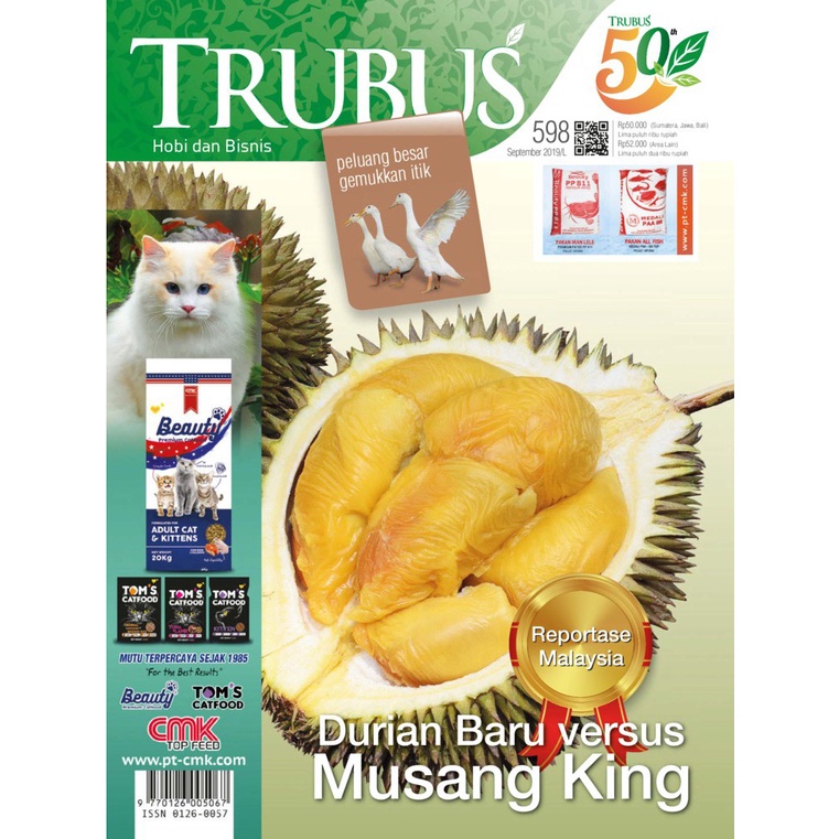 Jual Trubus Majalah Trubus Bulan September Edisi Durian Baru