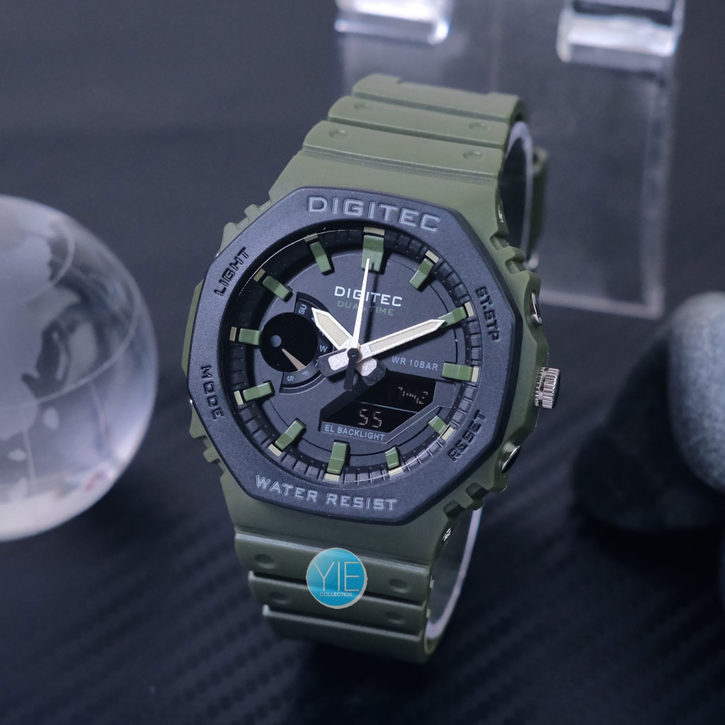 Jual Jam Tangan Pria Digitec Original Anti Air DA 2119 T Hijau Army