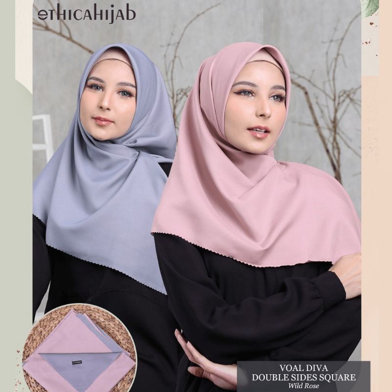 Jual Ethica Voal Diva Hijab Segi Empat Bolak Balik Dua Warna Original