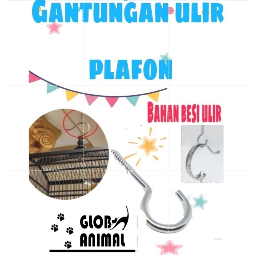 Jual Gantungan Besi Ulir Atap Plafon Kapstok Pengait Sangkar Gantungan