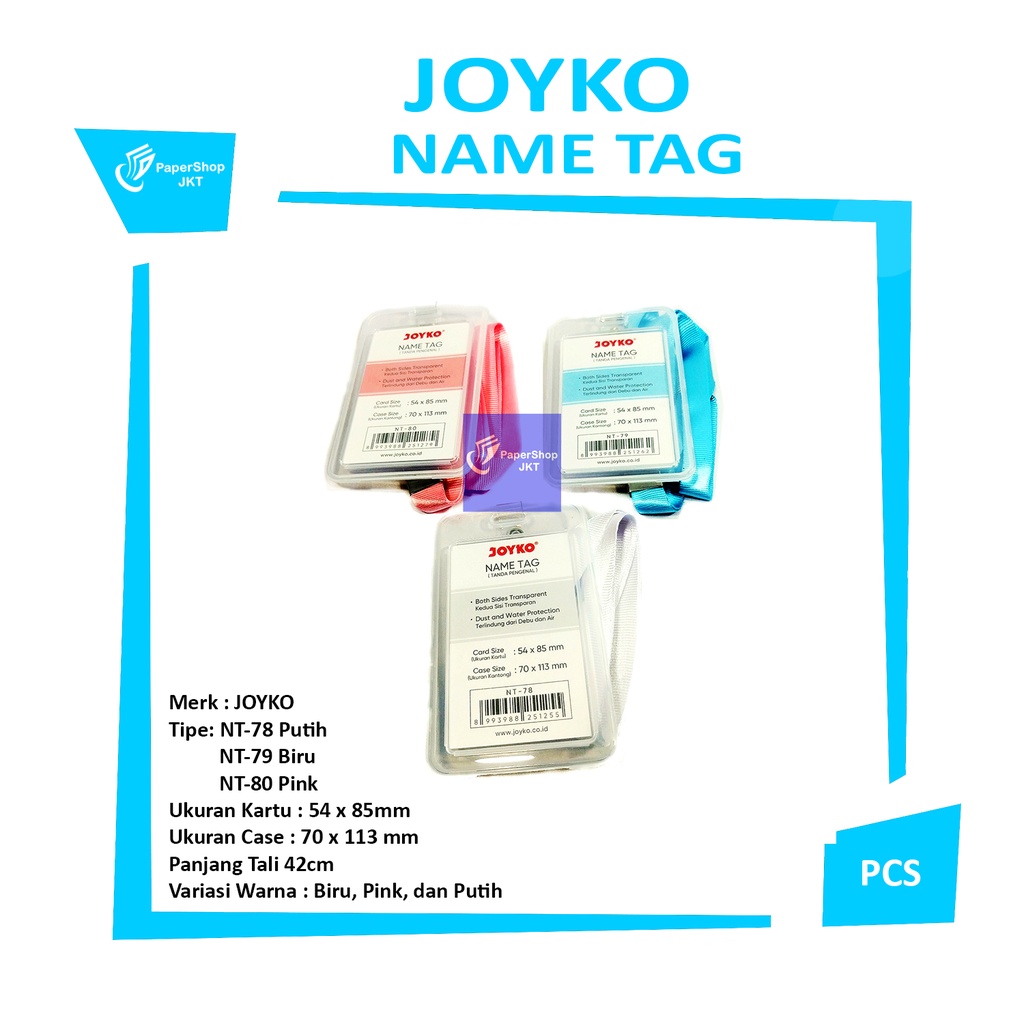 Jual JOYKO Name Tag Warna NT 78 79 80 Lanyard Pcs Shopee