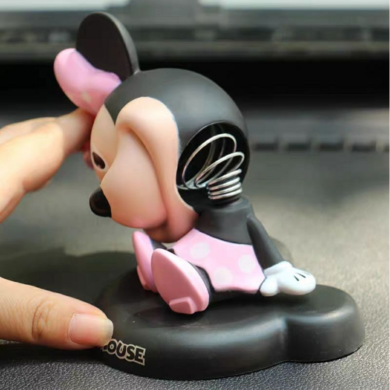 Jual Boneka Dashboard Bobble Head Pajangan Mobil Stich Mickey Kepala