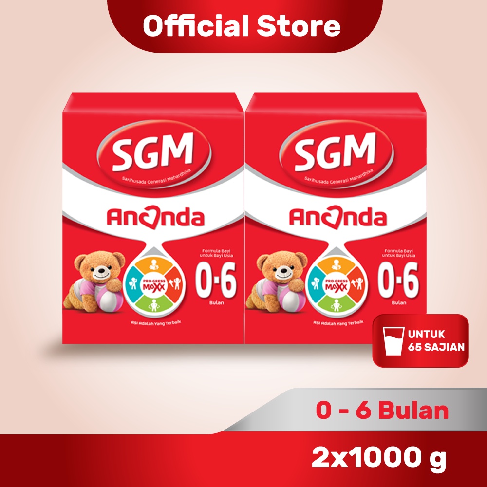 Jual SGM Ananda Susu Formula Bayi Bubuk 0 6 Bulan 2 X 1000 Gr Shopee